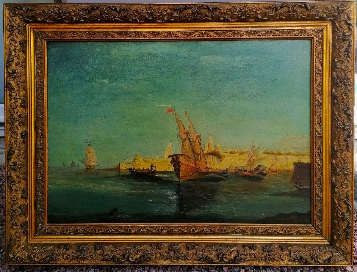 Orientalist Painting - View Of The Bosphorus And Constantinople - Signature - Circa 19th-20th Century -