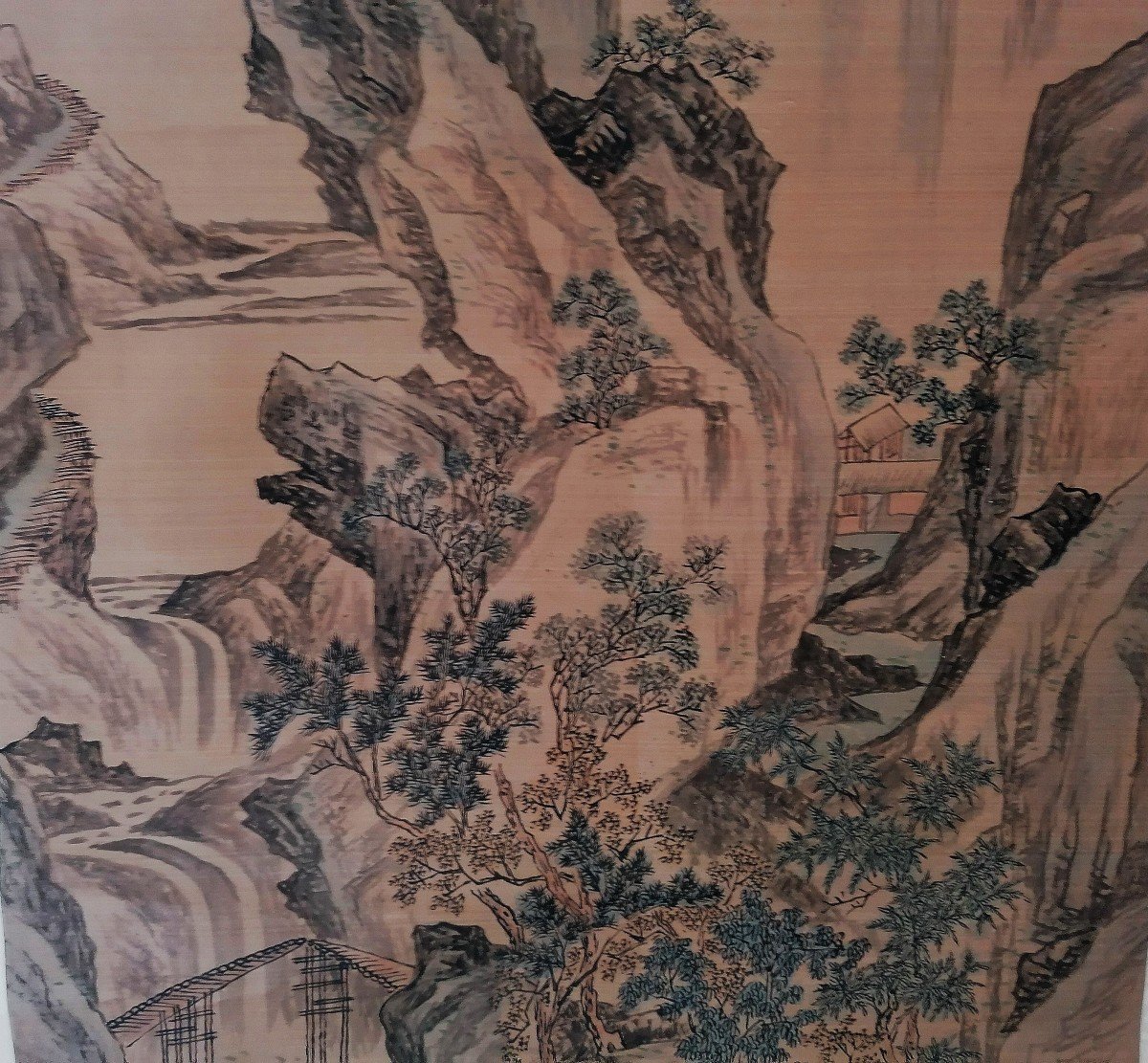 Hanging Scroll With Landscape On Silk - China 20th Century - 绢本山水大立軸-photo-4