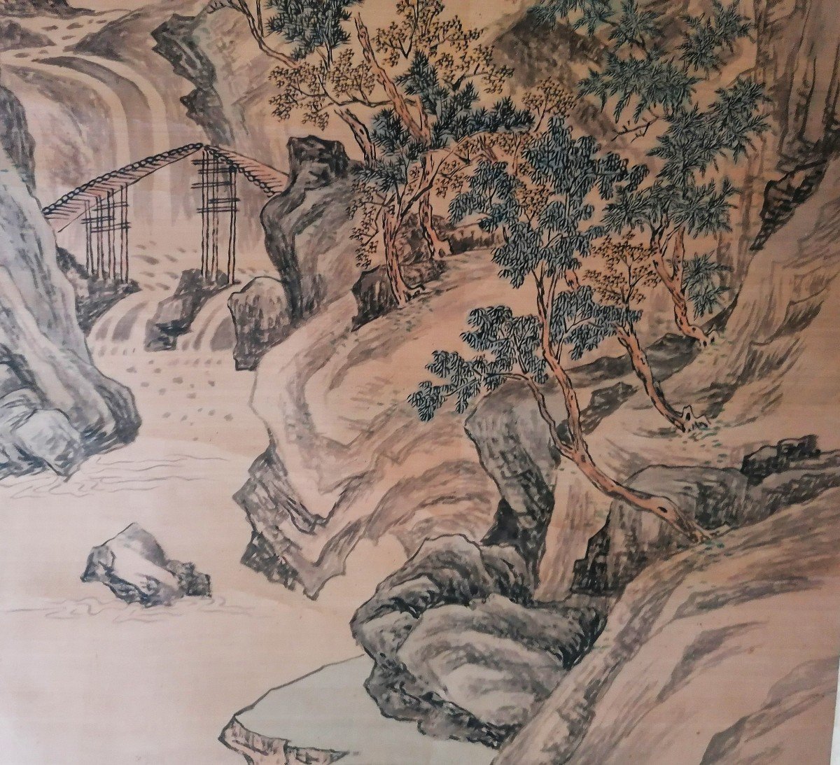 Hanging Scroll With Landscape On Silk - China 20th Century - 绢本山水大立軸-photo-1