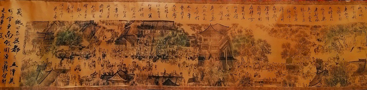 China 20th Century - Silk Printing - Zhang Zeduhan - Along The River - Qingming Festival --photo-4