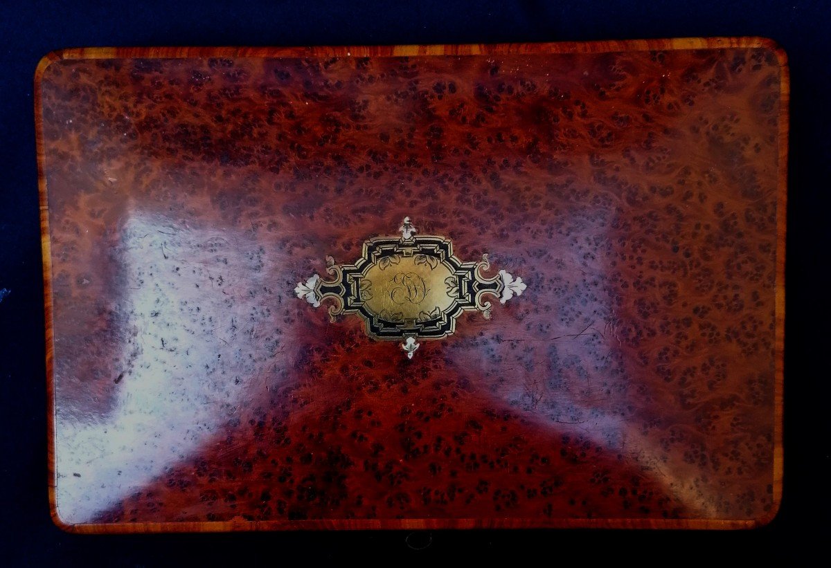 Box - Box - Amboyna Burl And Rosewood - Napoleon III - 19th Century -