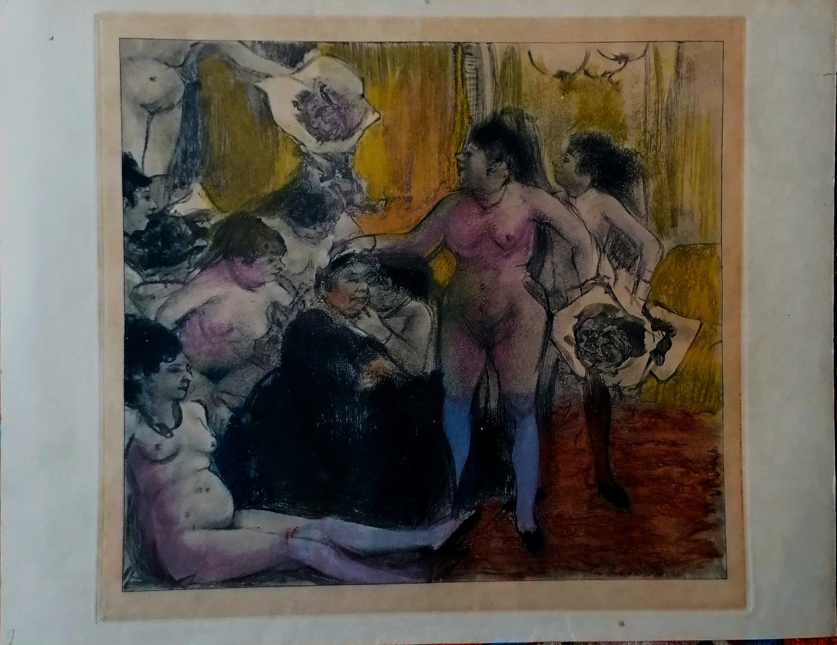 Edgar Degas - La Fete de la Patronne - Gravure - La Maison Tellier - Guy De Maupassant -1934 -