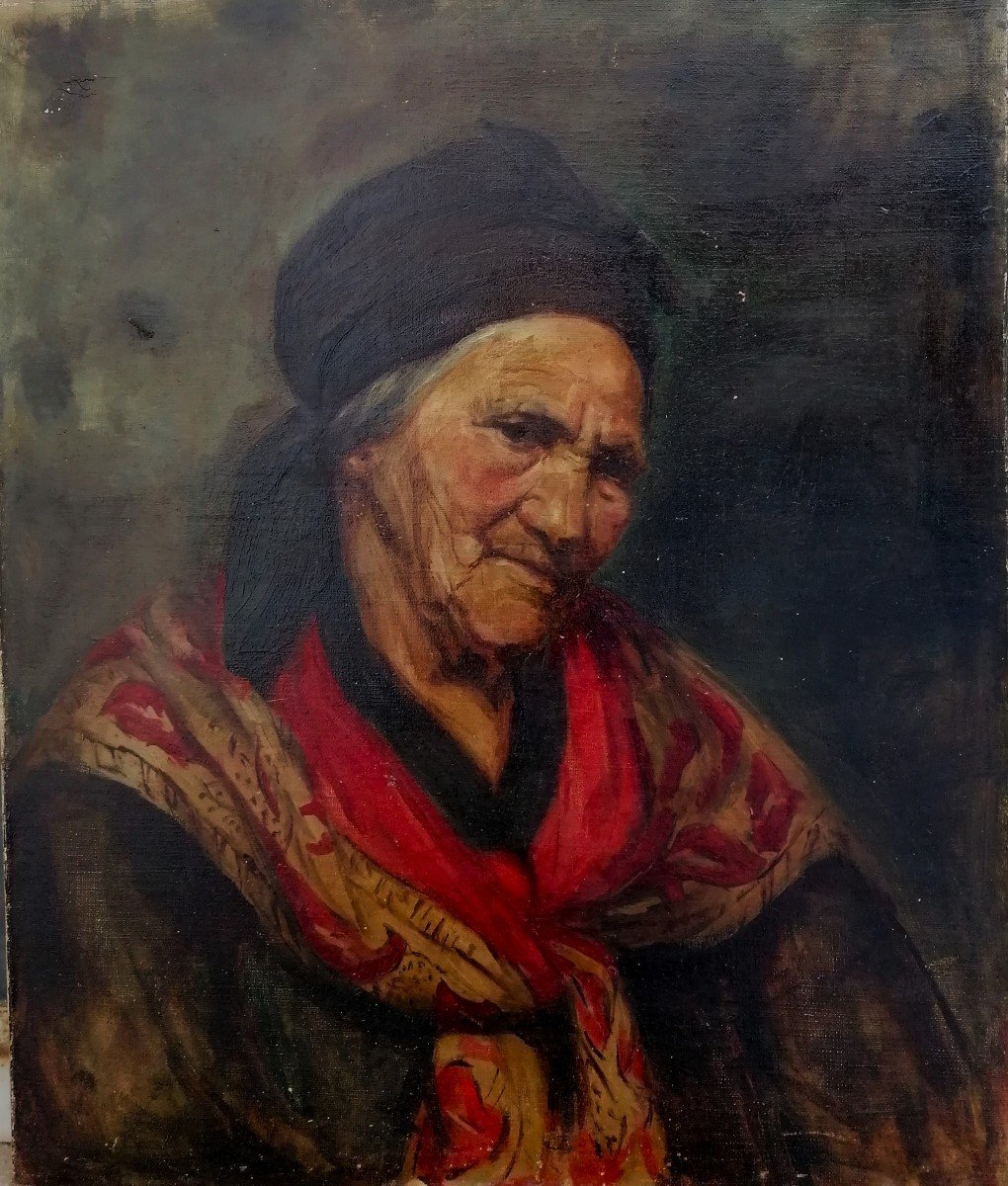 Oil On Canvas - Portrait Of An Elderly Woman - Late 19th Century - South West -