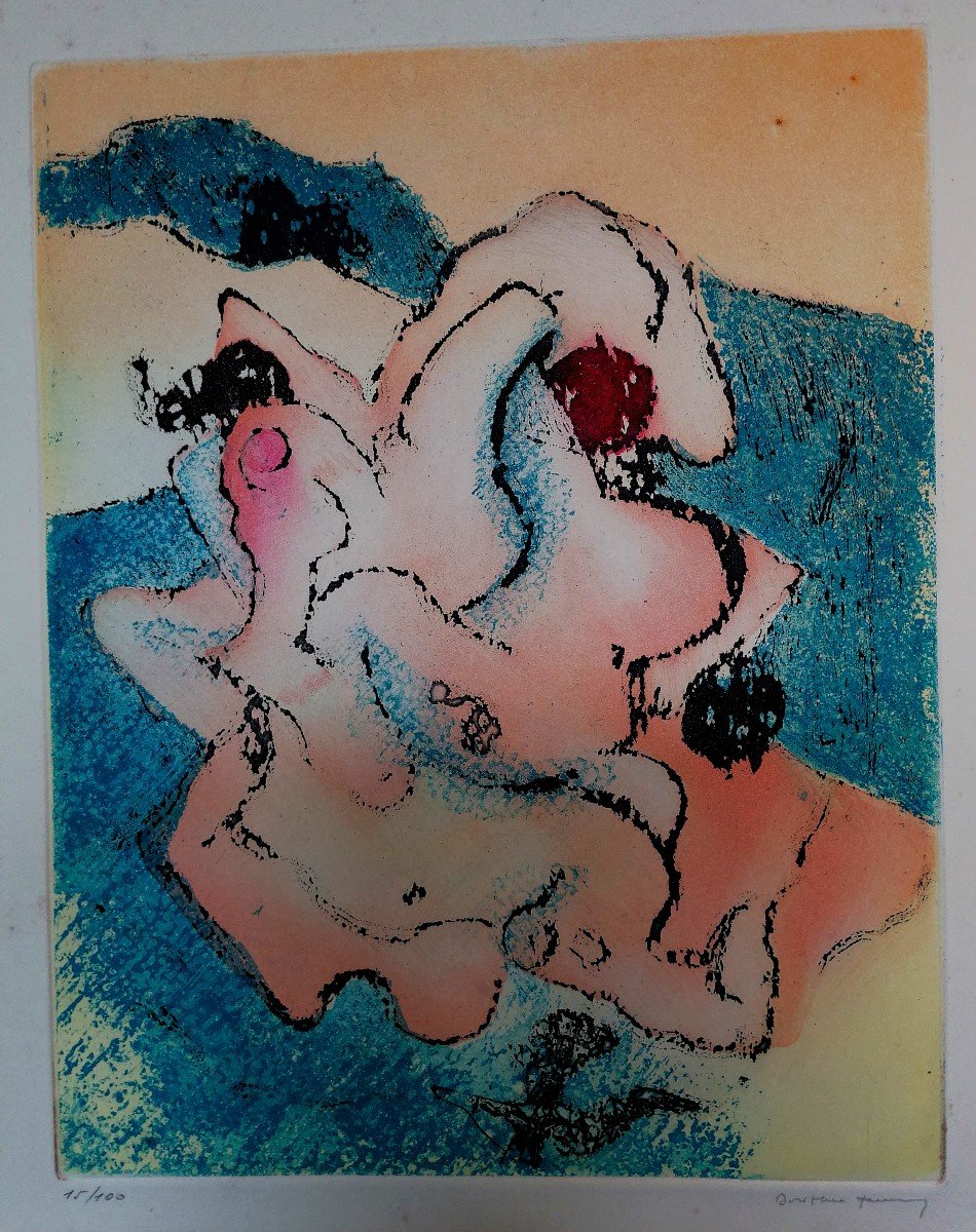 Etching - Aquatint - Dorothea Tanning - In Flesh And Gold - Circa 1973 - Ed. Georges Visat  