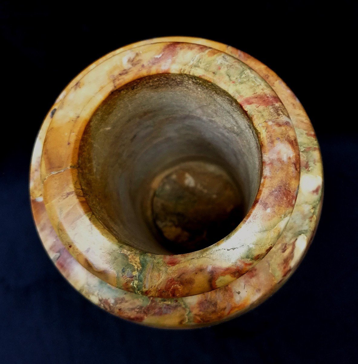 Vase - Lamp Base - Sarrancolin Ilhet Marble - 19th-20th Century - Height 42 Cm --photo-4