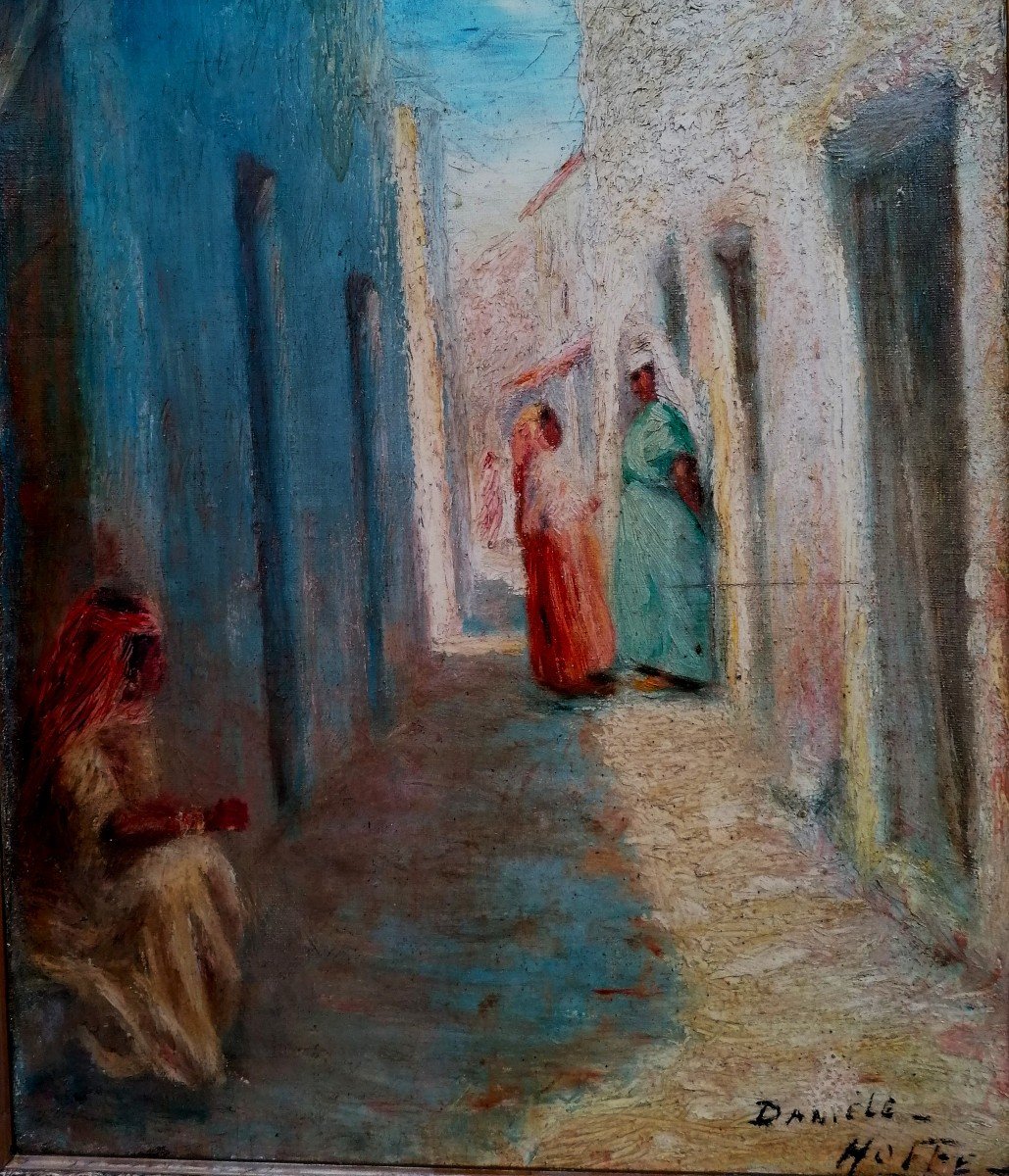 Jane Daniele-hoffe (1885 -?) - Oil On Orientalist Cardboard - Early 20th Century - -photo-2