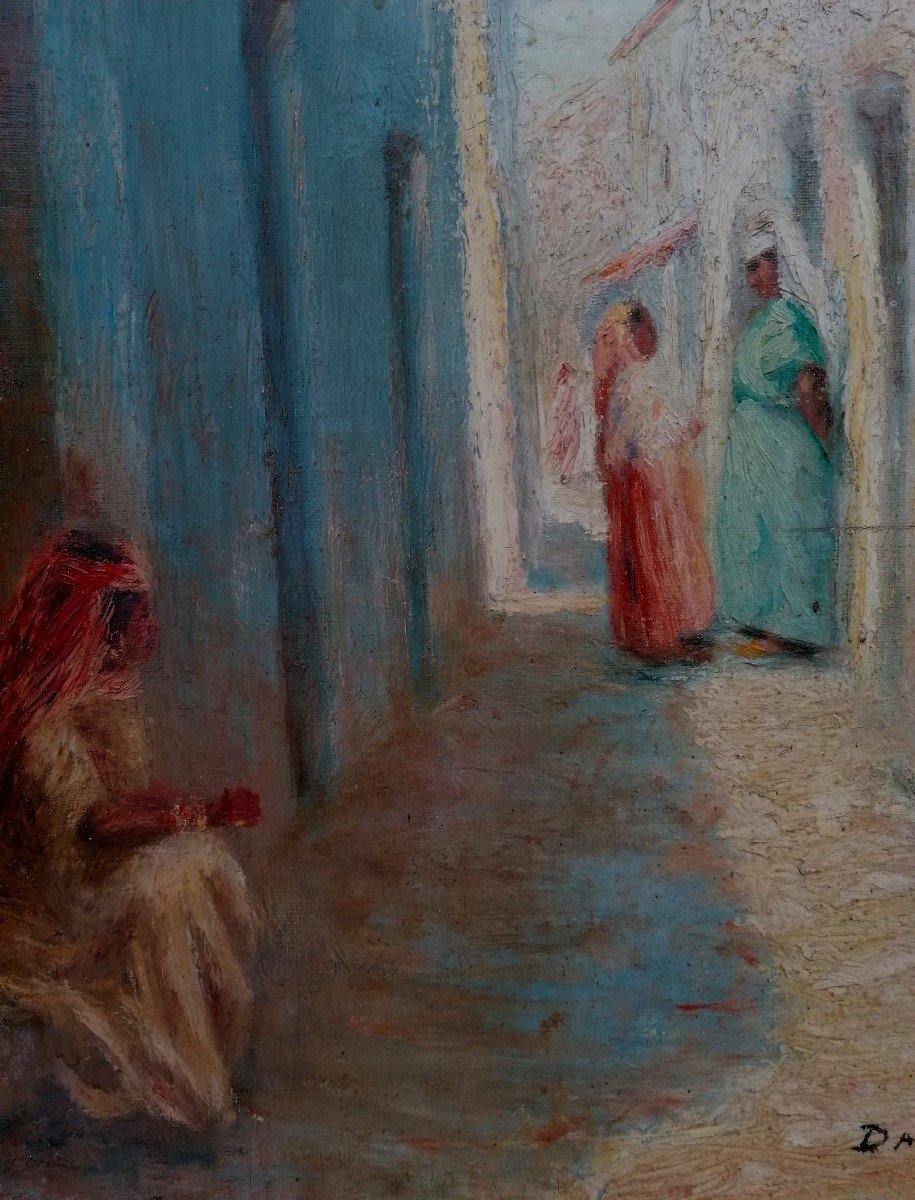 Jane Daniele-hoffe (1885 -?) - Oil On Orientalist Cardboard - Early 20th Century - -photo-3