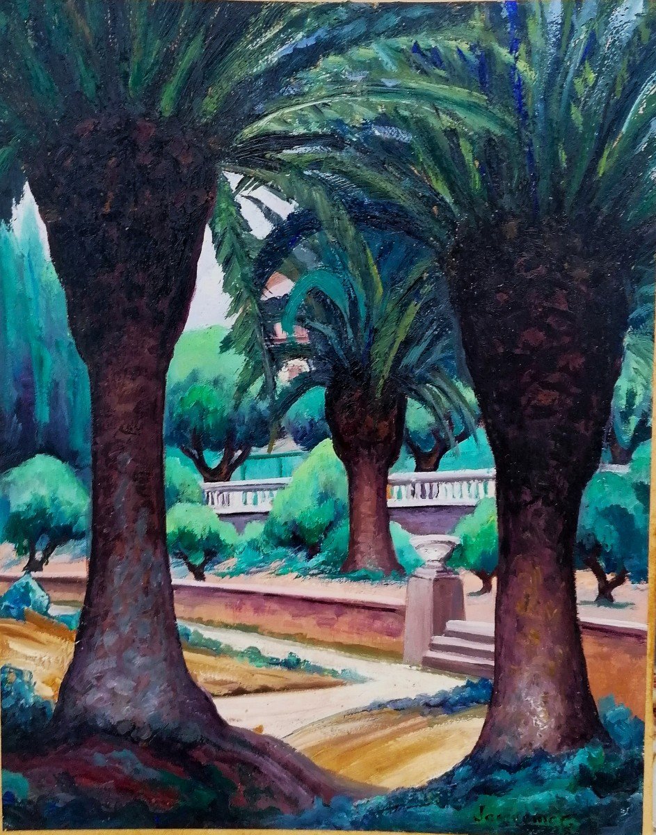 Charles Jacquemot ( 1879-1946 ) - Paysage de Provence - Huile Sur Carton - XXème Siècle -