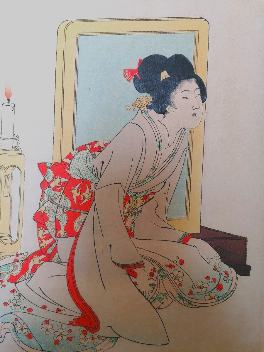 Chikanobu Toyohara (1838-1912) - Color Print - Geisha - Circa 1880 - Japan - -photo-1