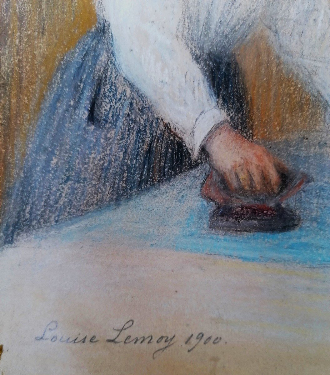 Louise Lemoy - Pastel - Portrait - Post Impressionist - Charentes - Period 1900 - -photo-2