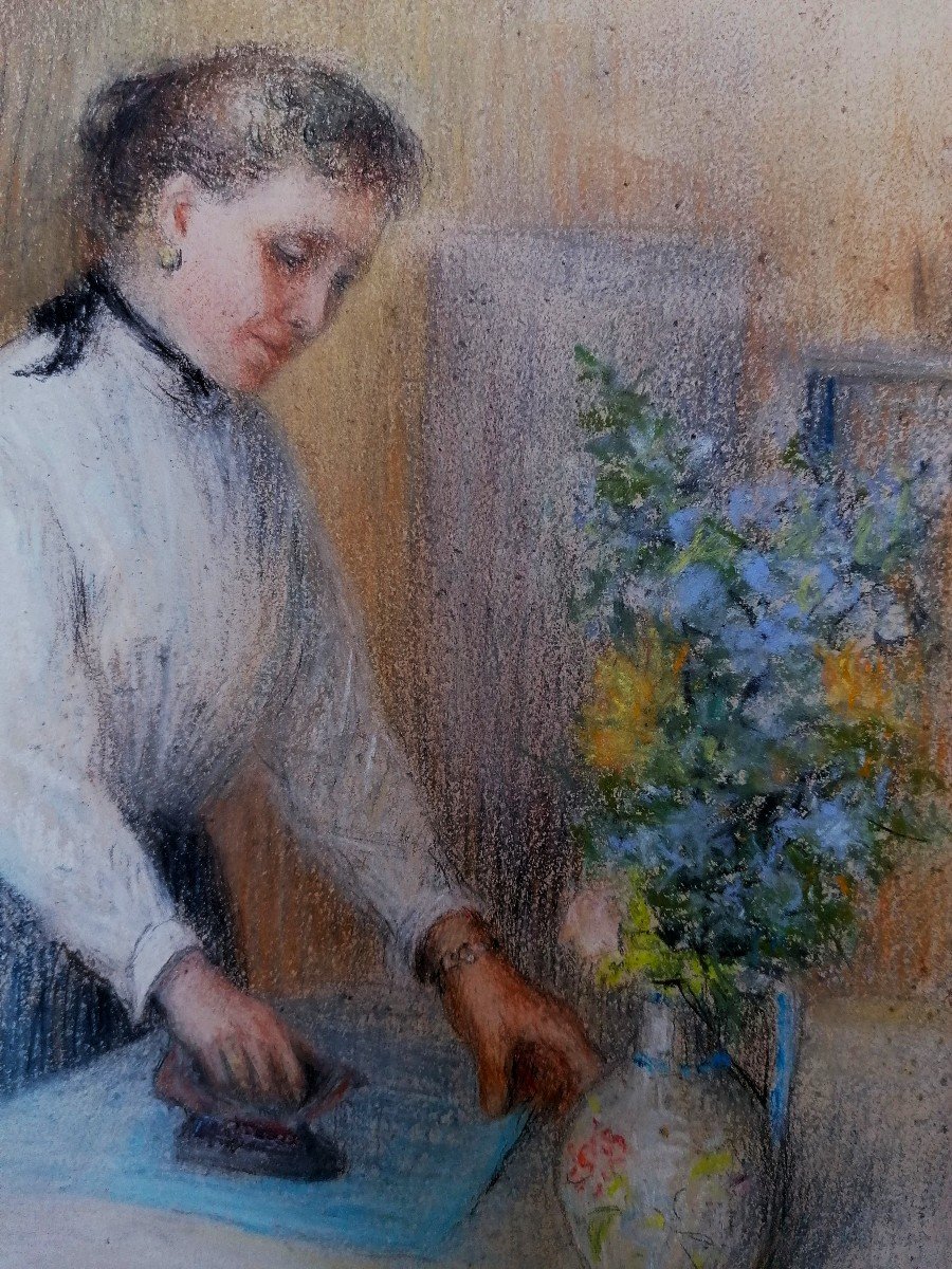 Louise Lemoy - Pastel - Portrait - Post Impressionist - Charentes - Period 1900 - -photo-3