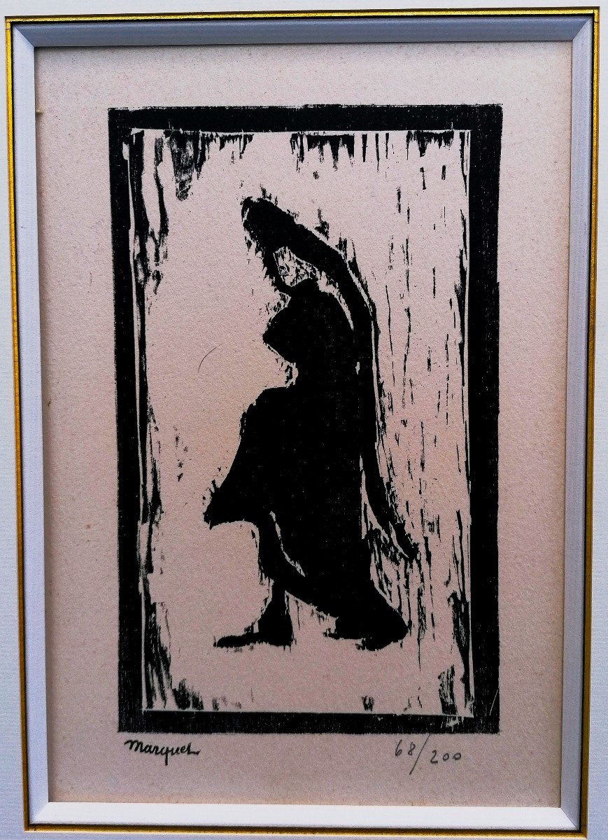 Albert Marquet 1875-1947 - Woodcut - The Widow Around 1903 - Signature Stamp And Numbered-photo-2