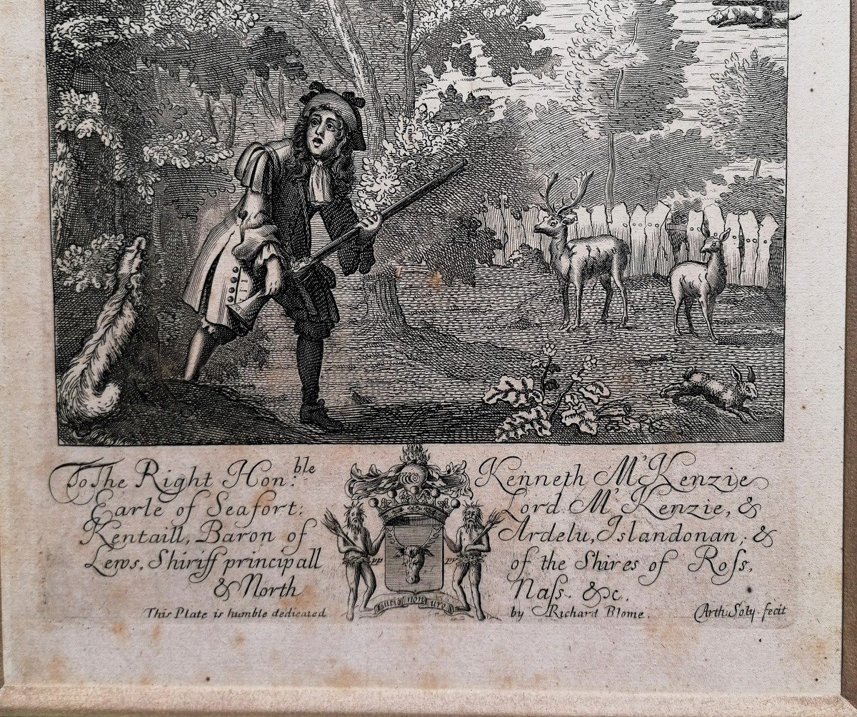 Estampe - Richard Blome - La Récreation des Gentilhommes 1686 - La Chasse Aux Faisans - Ecosse-photo-4