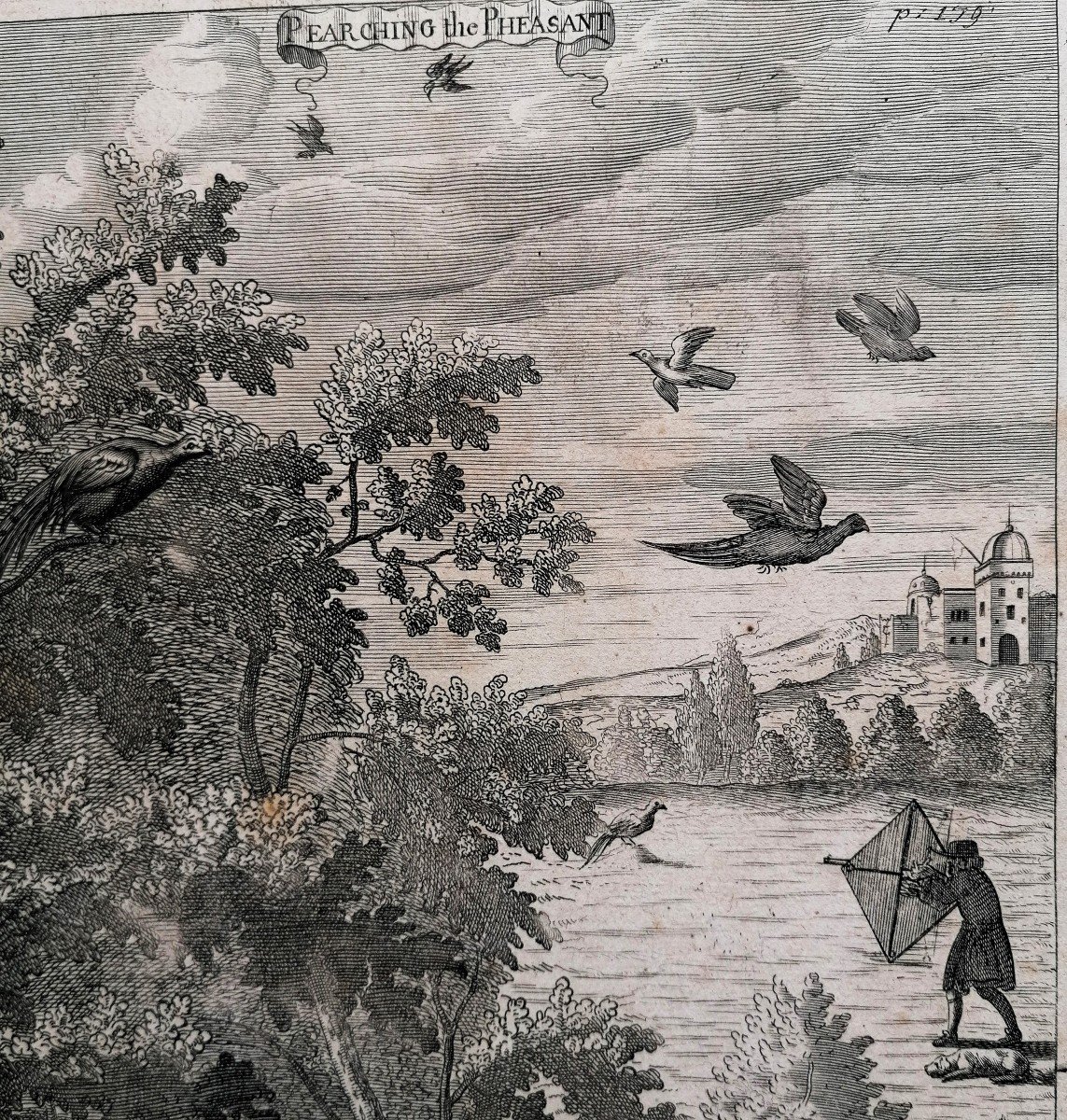 Estampe - Richard Blome - La Récreation des Gentilhommes 1686 - La Chasse Aux Faisans - Ecosse-photo-2