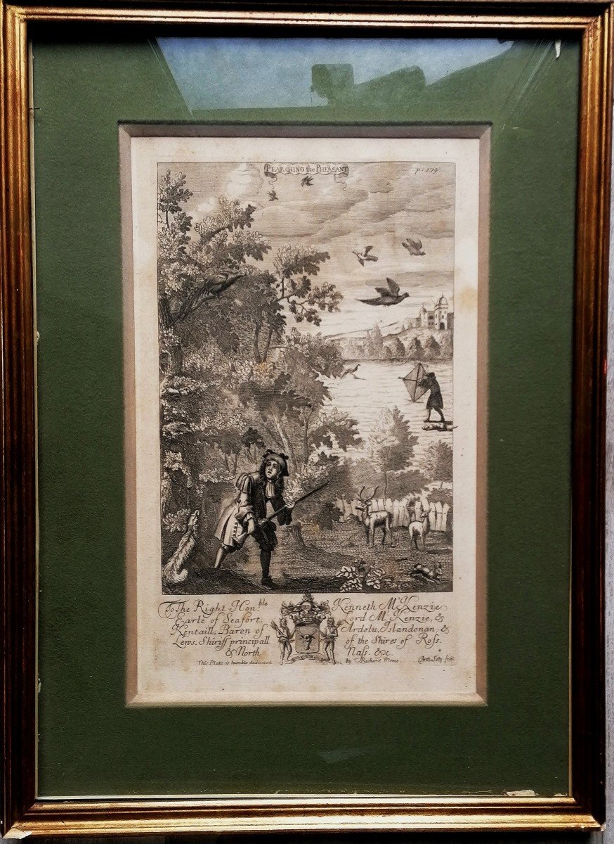 Estampe - Richard Blome - La Récreation des Gentilhommes 1686 - La Chasse Aux Faisans - Ecosse-photo-4