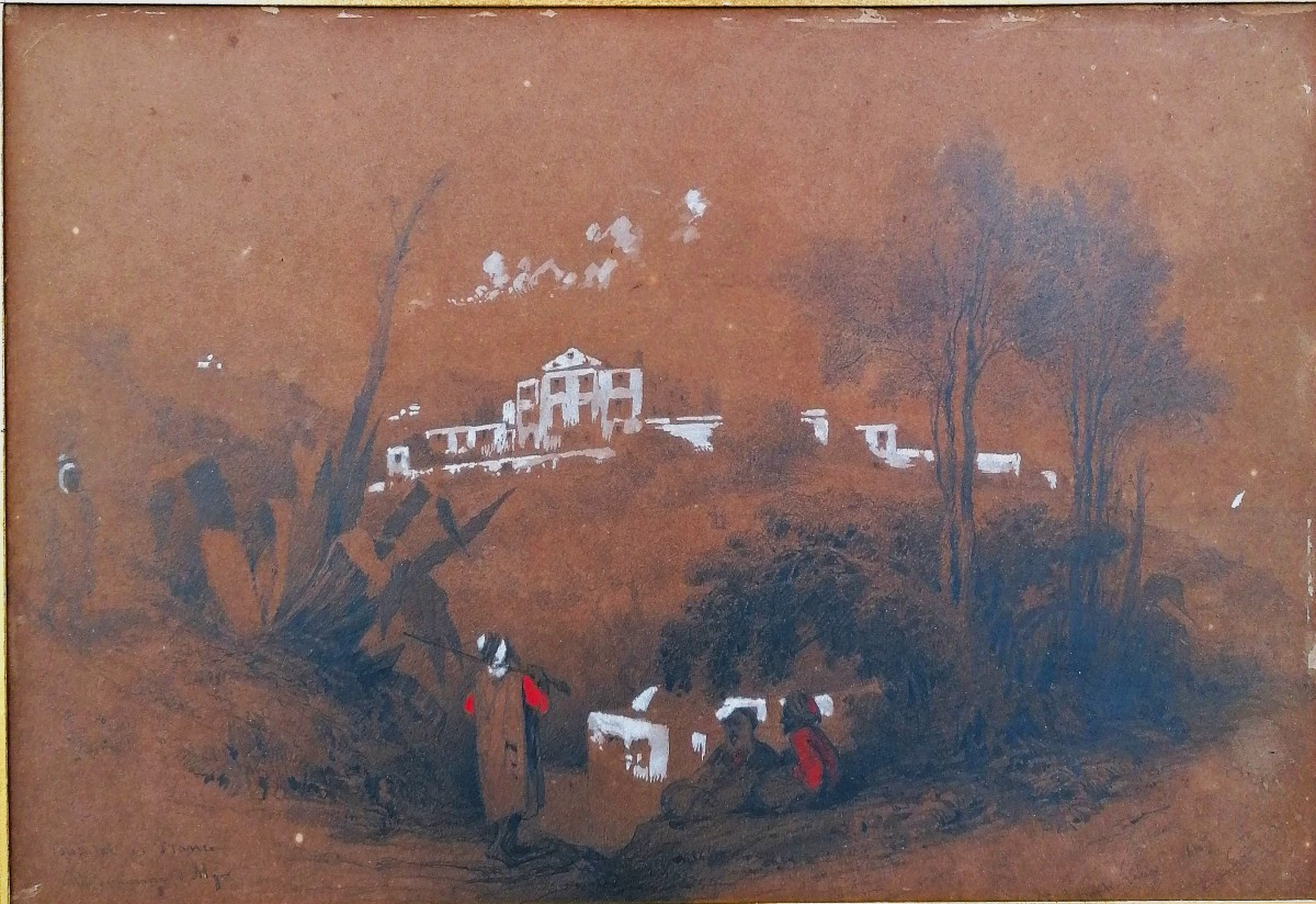 Compte-Calix Francois Claudius - Dessin - Alger - Le Consulat de France -Petit Séminaire - 1847