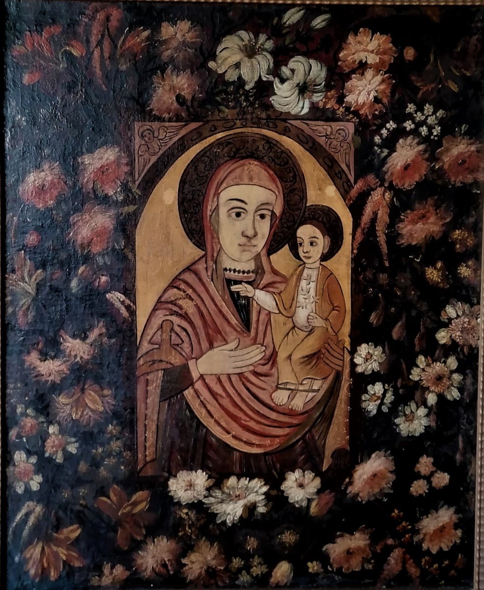 Vierge A L Enfant D Epoque XVII Eme Siecle-ecole Etrangere-espagne-italie-grece-93 x 76 cm-