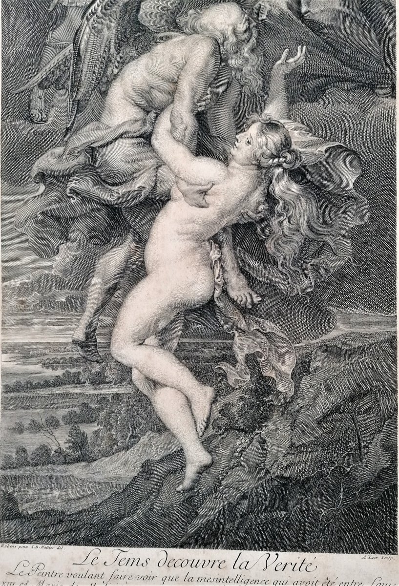 Engraving-paul Rubens-jean Marc Nattier-alexis Loir-le Tems Discover La Verite-marie De Medic--photo-4