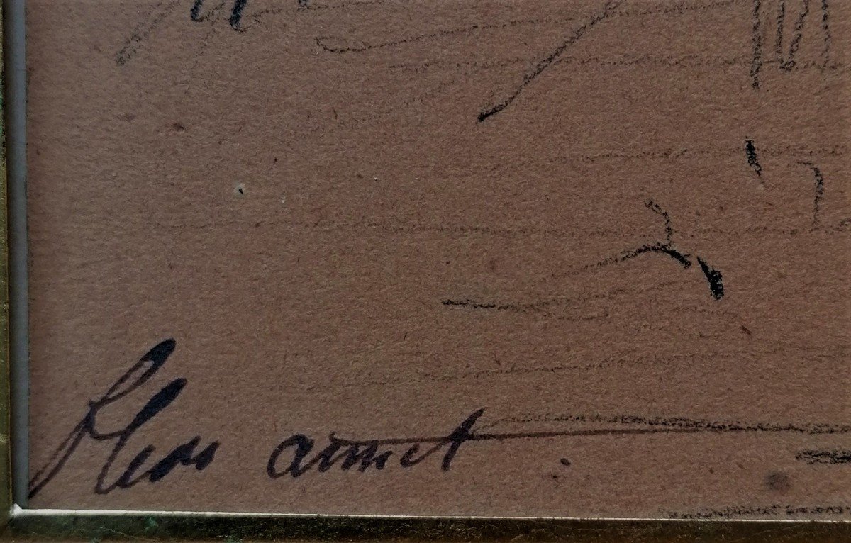 Drawing - Washerwoman - Signature 1845 - Graphite --photo-2