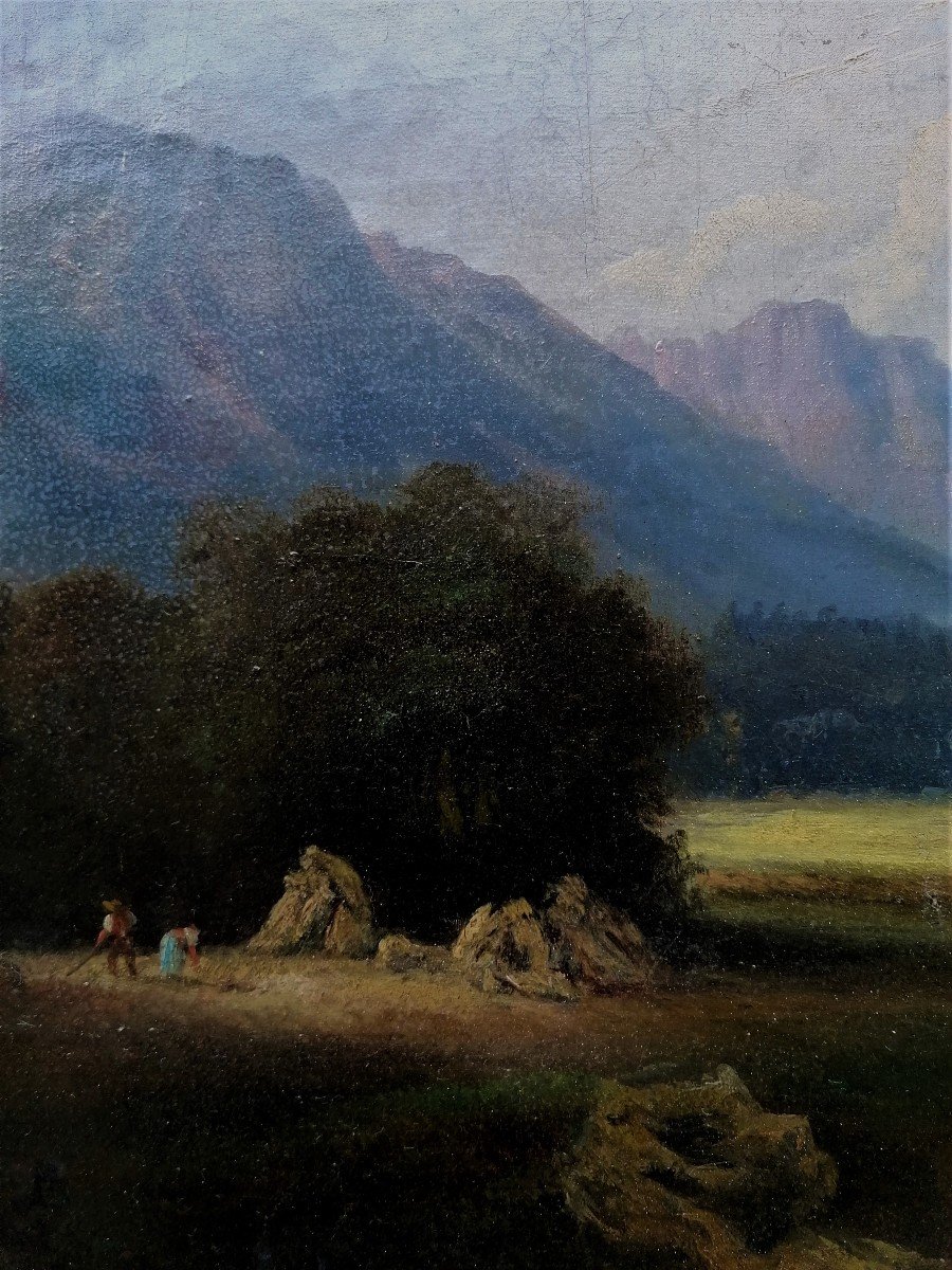 August Wilhelm Leu - Paysage Alpin - Ecole Allemande - Circa 1867 --photo-2