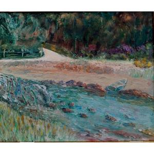 Oil On Canvas - Post Impressionist - Landscape - 20th Century -