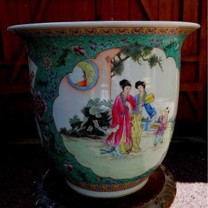 Cache-pot - Porcelaine de Chine - Période XXème Siècle - 