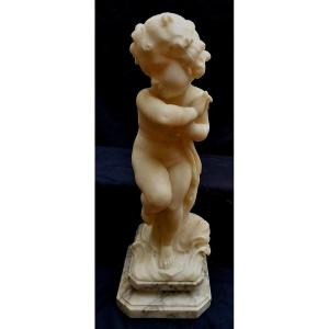 Cipriano Cipriani - Sculpture en Albatre - Jeune Enfant Drapé - XIX - XXème Siècle -