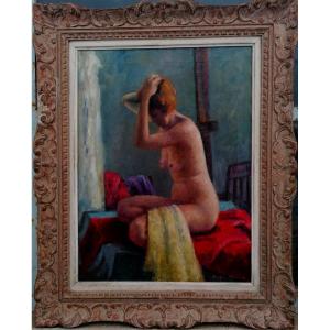 Salpi Miriam Mavian - American School - Post Impressionist - Woman At The Toilet - Hst - XXth