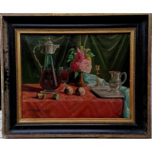 Charles Steelandt - Still Life - School Of Bruges - Laroque D 'olmes - 1915