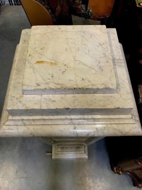 Pair Of Neoclassical Marble Pedestals-photo-6