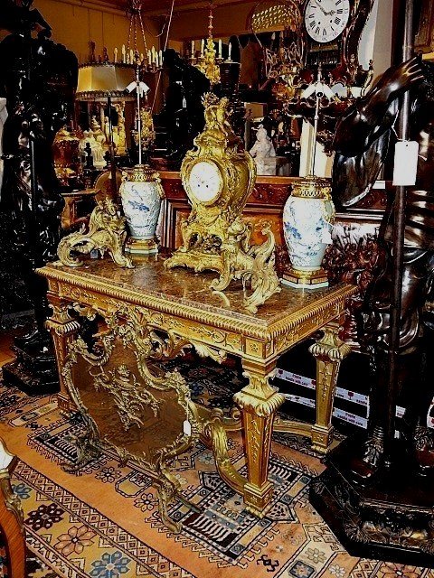 Console-table In Gilded Wood