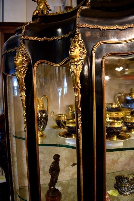 Rare Boulle Marquetry Showcase-photo-7