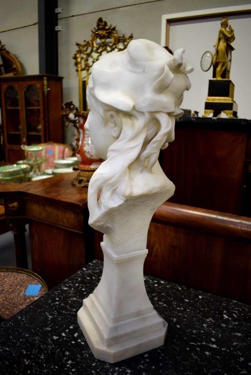 White Carrara Marble Bust-photo-3