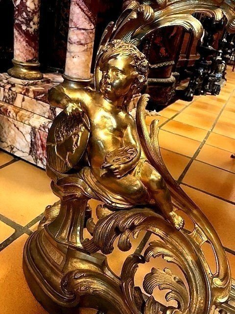 Bronze Andirons Napoleon III -photo-2