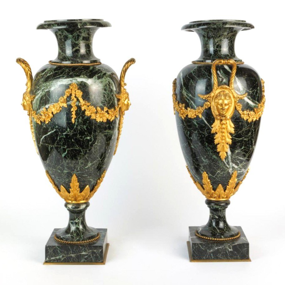 Large Pair Of Marble Vases