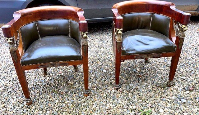 Pair Of Empire Style Office Chairs 