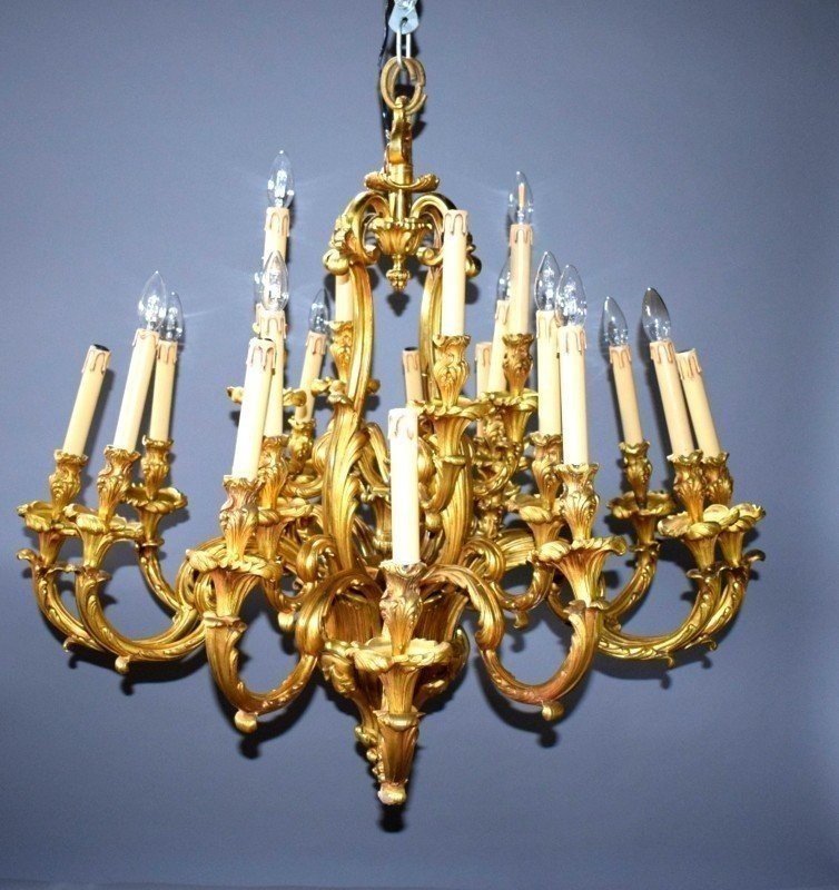 Large Chandelier From The Famous Brand "maison Lucien Gau"-photo-2