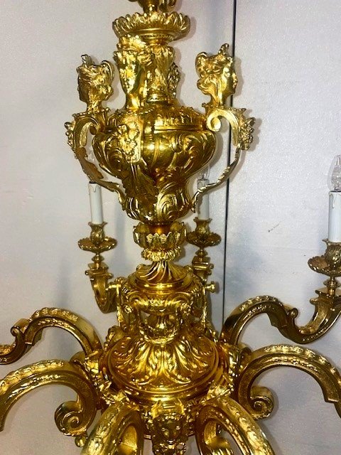 Large Louis XIV Chandelier In Gilt Bronze-photo-3