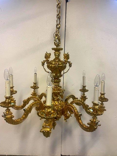 Large Louis XIV Chandelier In Gilt Bronze-photo-1