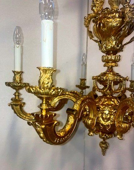 Large Louis XIV Chandelier In Gilt Bronze-photo-2