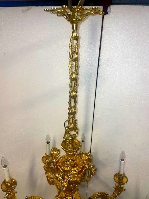 Large Louis XIV Chandelier In Gilt Bronze-photo-4