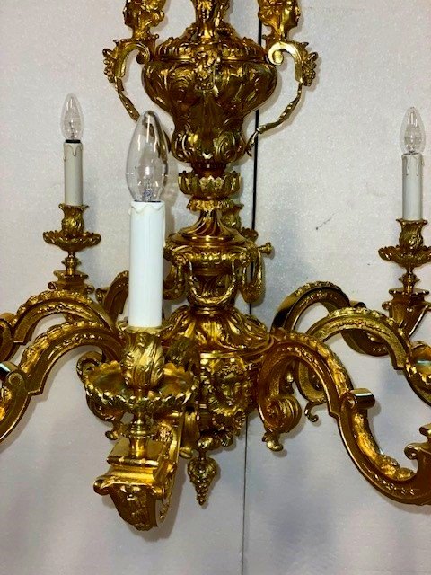 Large Louis XIV Chandelier In Gilt Bronze-photo-5