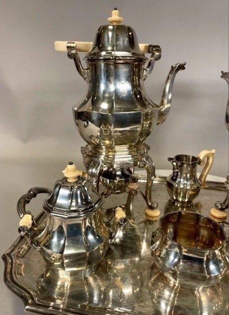 Puiforcat Coffee Service In Solid Silver Weight 14.315 Gram !-photo-2