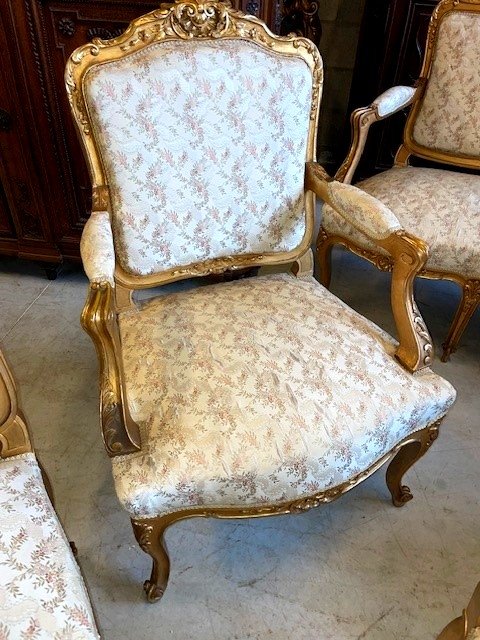 Louis XV Suite In Gilt Wood-photo-3