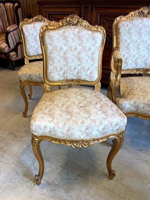 Louis XV Suite In Gilt Wood-photo-3