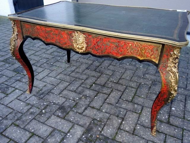 Bureau Plat En Marqueterie Boulle -photo-2