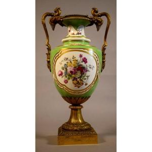 Porcelain And Gilt Bronze Vase