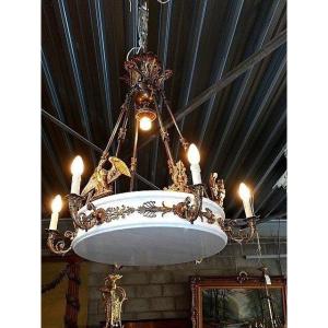Empire Chandelier In Marble And Bronze