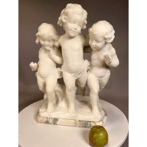 19th Century Carrara Marble Group 