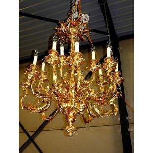 Large Napoleon III Gilt Bronze Chandelier